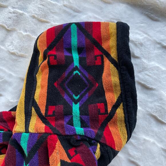 🔥Vintage STAFFORD 100% Cotton Aztec Tribal Southeastern Bathrobe Mens One Size - Picture 10 of 16